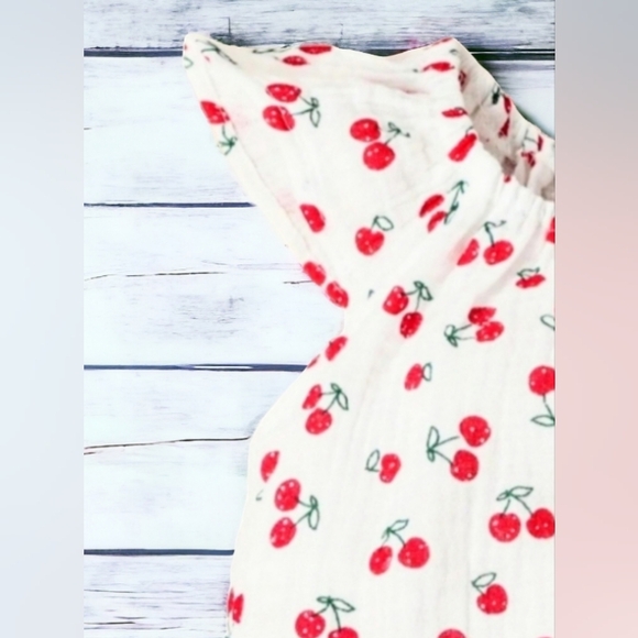 Baby Girl Clothes Summer Cherry Romper - Picture 4 of 7